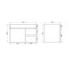 BERGE White Oak 750mm Left Hnad Drawers Wall Hung - Image 2