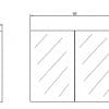 White PVC Shaving Cabinet 900x720mm - Image 2