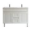 Acacia Shaker Floor Vanity with Ceramic Top,  Centre Drawer, 1200*460*860mm, Matte White