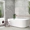 Brighton Groove 1700mm Fluted, Oval Freestanding Left Corner Bath, Matt White Finish, Size: 1700*800*580mm