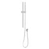 Round Brushed Nickel Stainless Steel Rail with Handheld Shower,Fixed Wall Connector Set