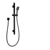 3 Functions Square Black Hand held Shower Set With Rail