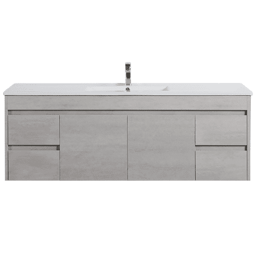 Nova Wall Hung Vanity Concrete Grey For Bathroom - Image 4